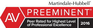 Martindale-Hubbell AV Preeminent Peer Rated for Highest Level of Professional Excellence - 2016